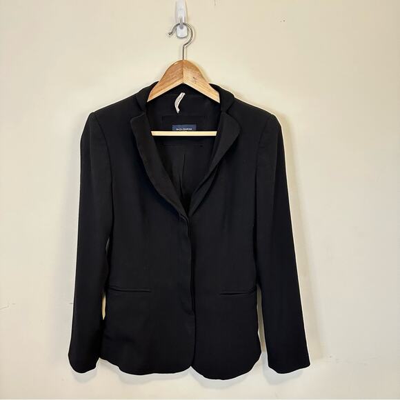 Piazza Sempione Long Black Italian Blazer Size IT 42 - Picture 8 of 8